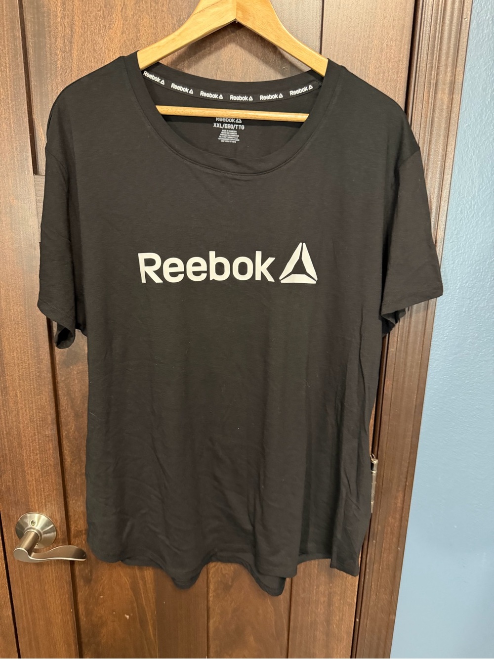 Reebok Black Short Sleeve Tee with White Logo